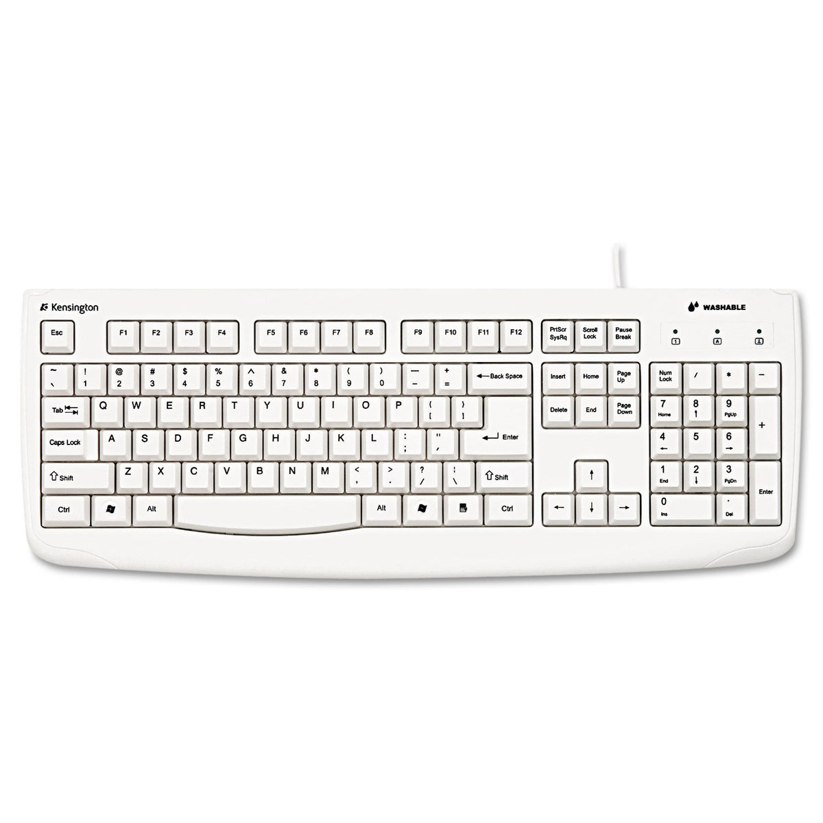 Kensington Pro Fit USB Washable Keyboard - Waterproof & Spill?Resistant Design, Fully Submersible for Easy Cleaning, Quiet Keys, Plug?and?Play USB