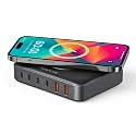 PowerLine 100W, 7-Port (4X USB C, 2X USB A, Wireless Charging pad) Desktop Charging Station (PD3 Fast Charging, GaN Tech) for MacBook, Laptop