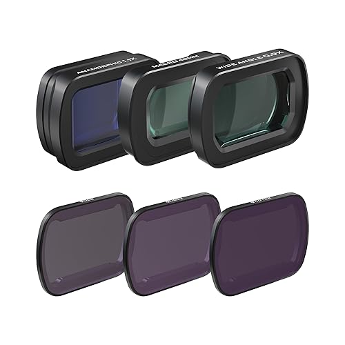 Freewell 2-in-1 Macro & Wide Angle Lens Kit Compatible with Pocket 3/Xtra Muse- Includes Anamorphic Lens, ND Filters, for Cinematic Photo & Video
