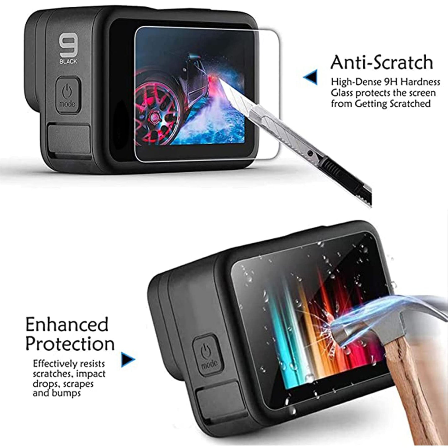 Accessories Kit Protective Soft Silicone Case for GoPro Hero 12/11/10/9 Black, Sleeve Case with Rubber Lens Cover + Screen Protector + Battery Side