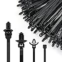 GOOACC Push Mount Cable Zip Ties Heavy Duty Nylon Push Mount 4 Popular Sizes Self Locking Cable Strap Assortment for Indoor Outdoor Wire Tying
