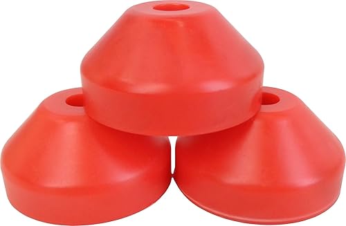 Red Plastic 7" 45rpm Vinyl Record Dome Adapter , Quantity 3 (45 rpm)