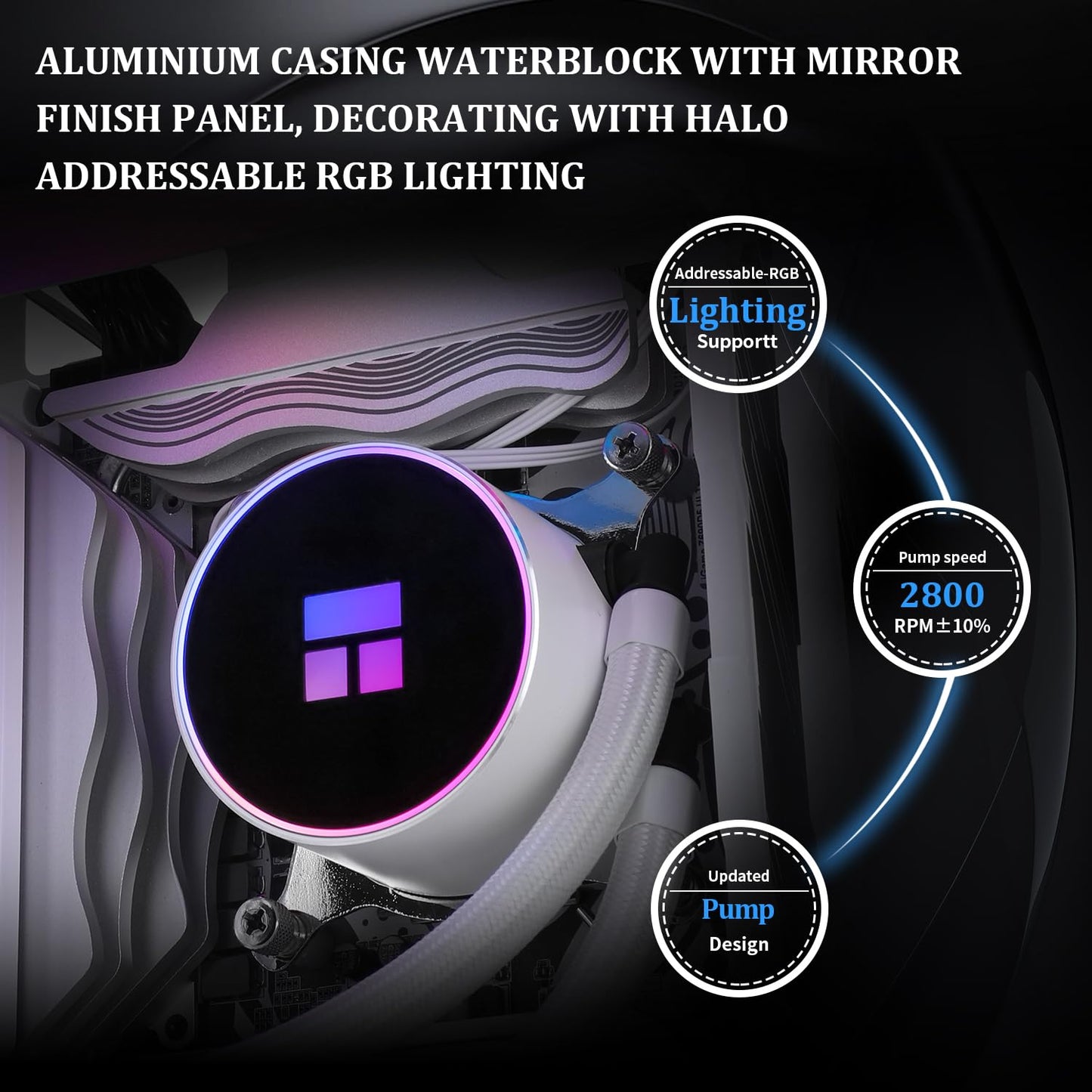 Thermalright Frozen Magic 360 White ARGB V2 CPU Aio Cooler, Double High-Performance PWM Fans with 1600RPM, for Intel LGA1150/1151//1200/2011