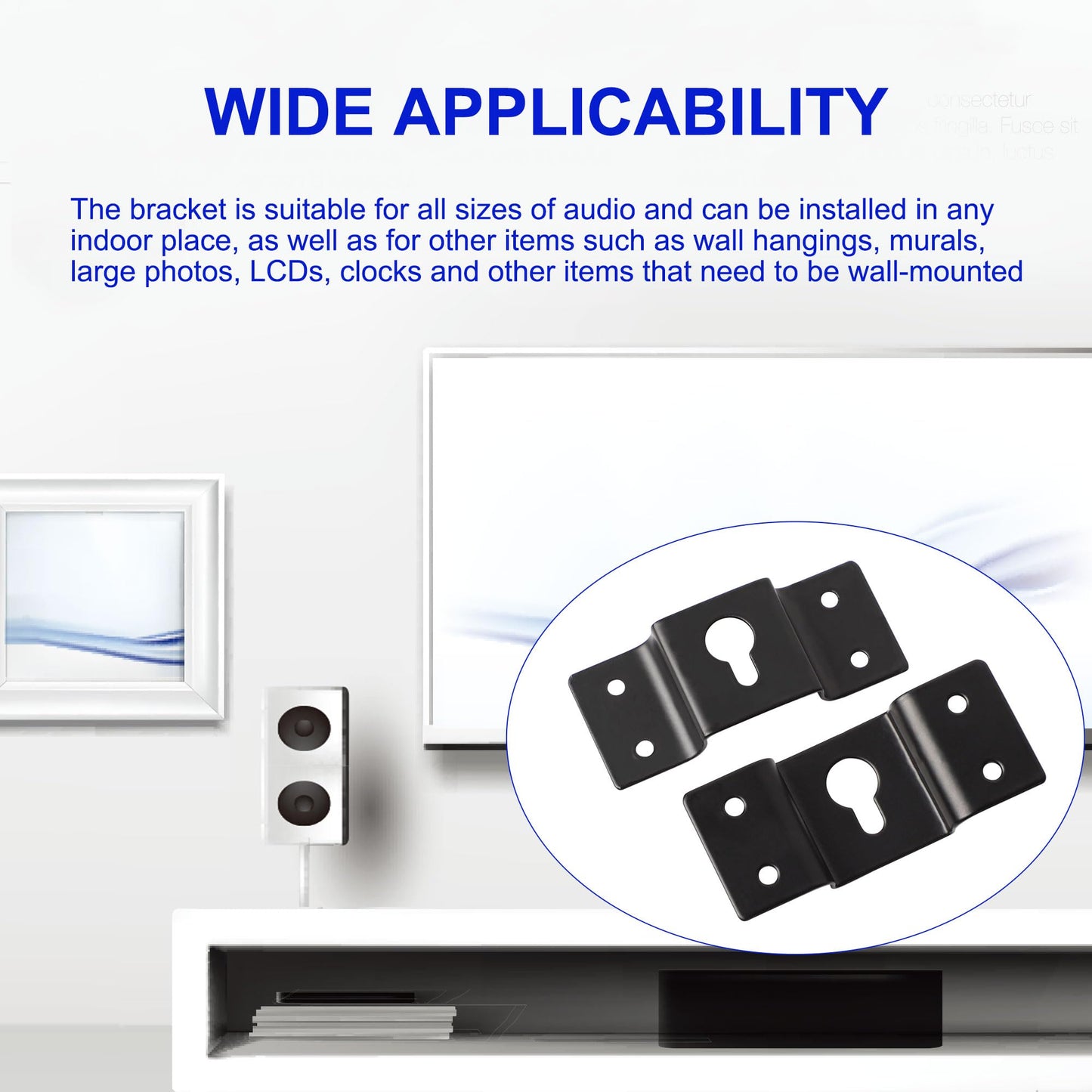 uxcell 5 Pcs Wall-Mounted Speaker Hanging Brackets, 7cm Long Speaker Mounting Clothing Rack Iron Hanger Plate Accessories for Surround Sound Box Audio