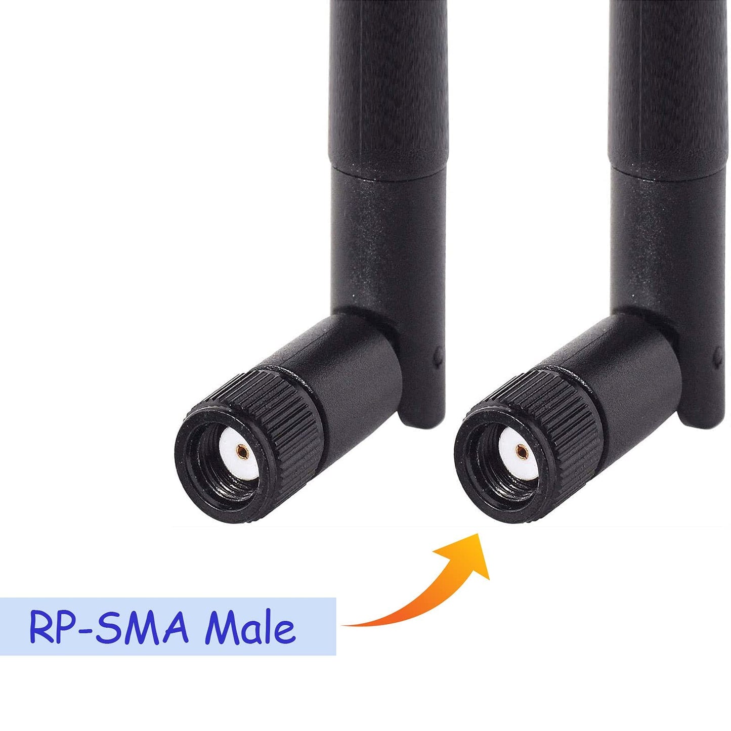 Bingfu Dual Band WiFi 2.4GHz 5GHz 5.8GHz 3dBi MIMO RP-SMA Male Bluetooth Antenna (2-Pack) for PC Computer WiFi Router Wireless Network Card USB
