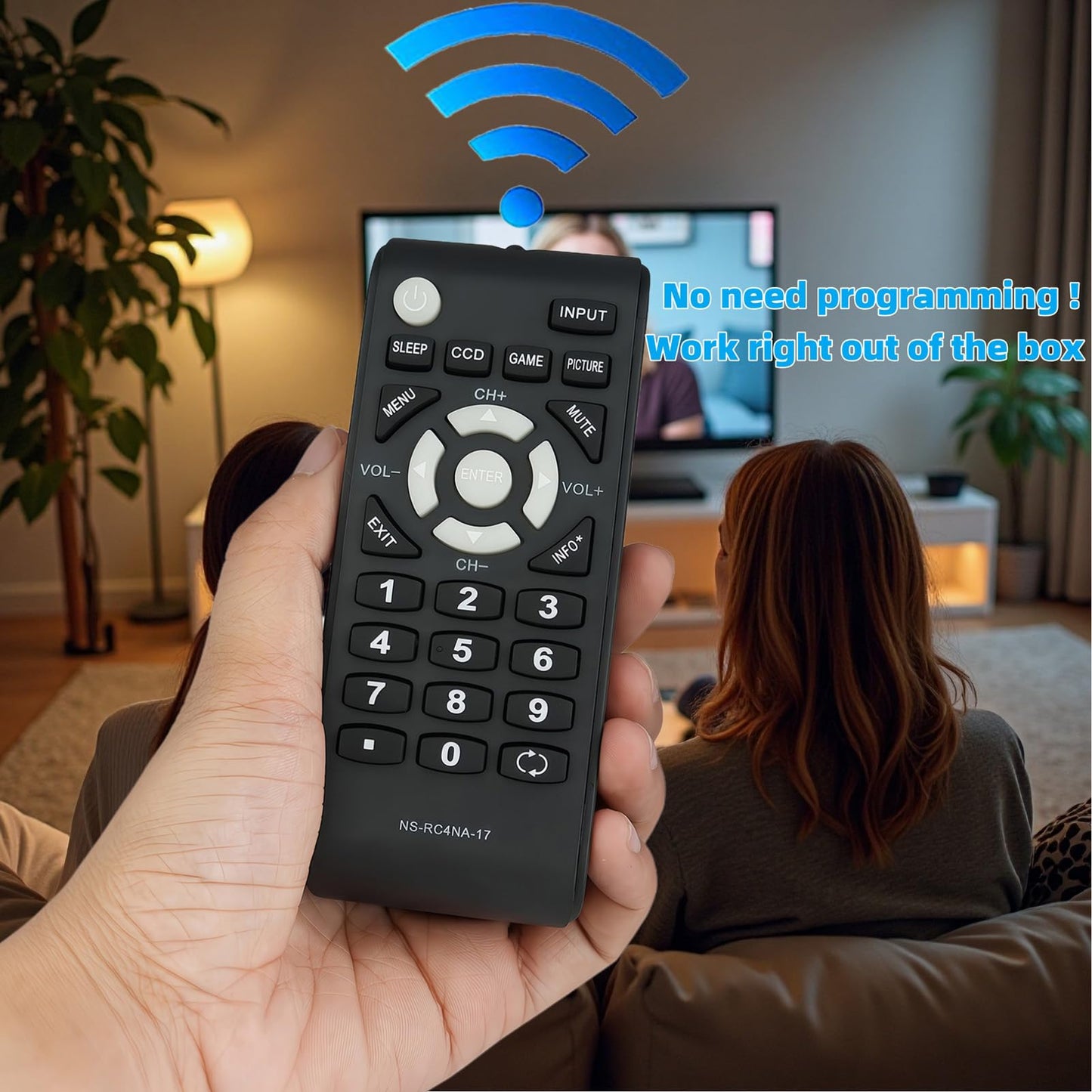 Replacement Remote Control Compatible for Insignia TV NS-48D510NA17 NS-32D311NA17 NS-24D510MX17 NS-32D310NA17 NS-40D510MX17 NS-24D510MX17