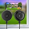 Heemketz 2 Pack No-Drill Window Camera, 5GHz & 2.4GHz WiFi 2K Outdoor Monitoring Thru Glass, Anti-Glare Full Color Night Vision, Window Mounted