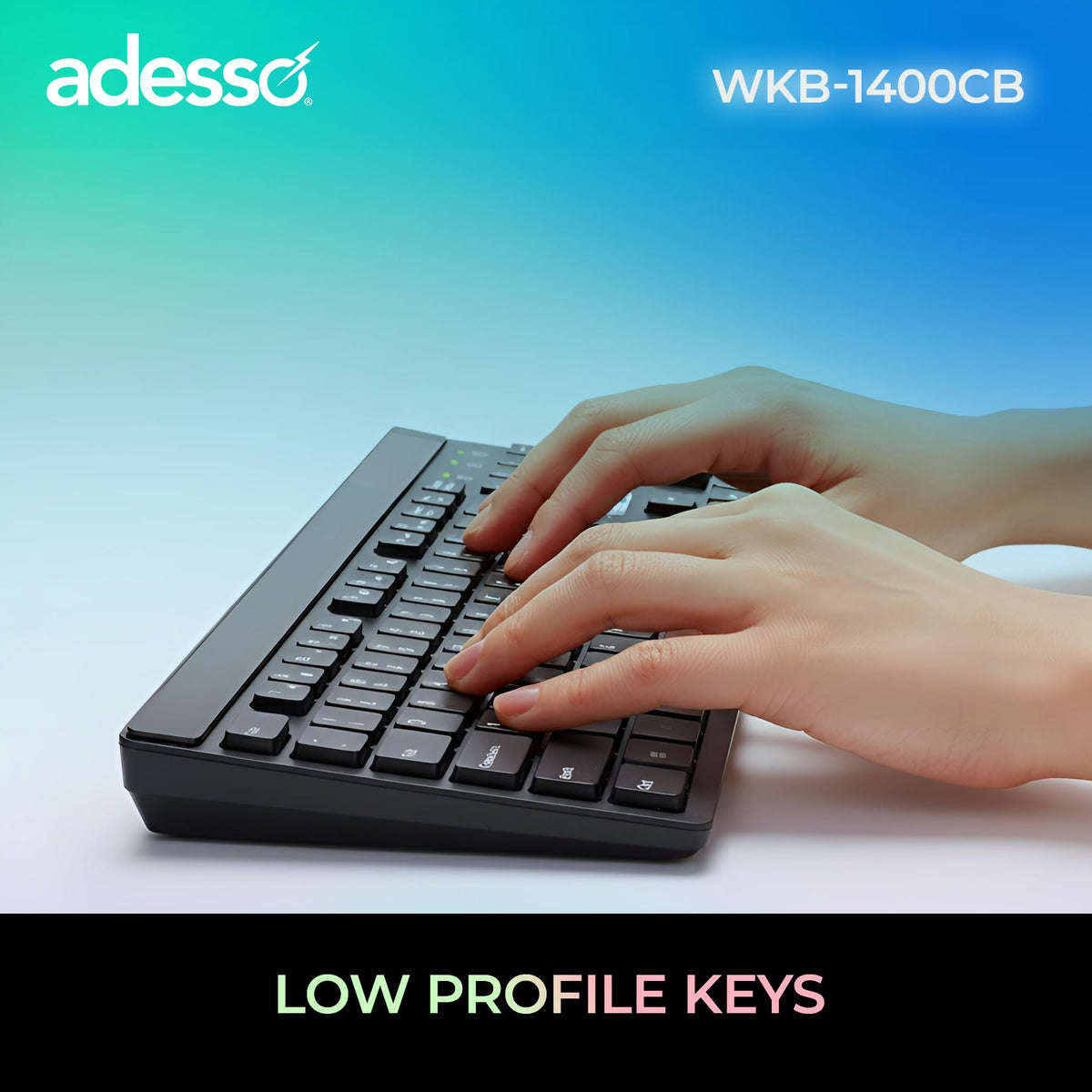 Adesso WKB-1400CB Wireless Keyboard and Mouse Combo, Black