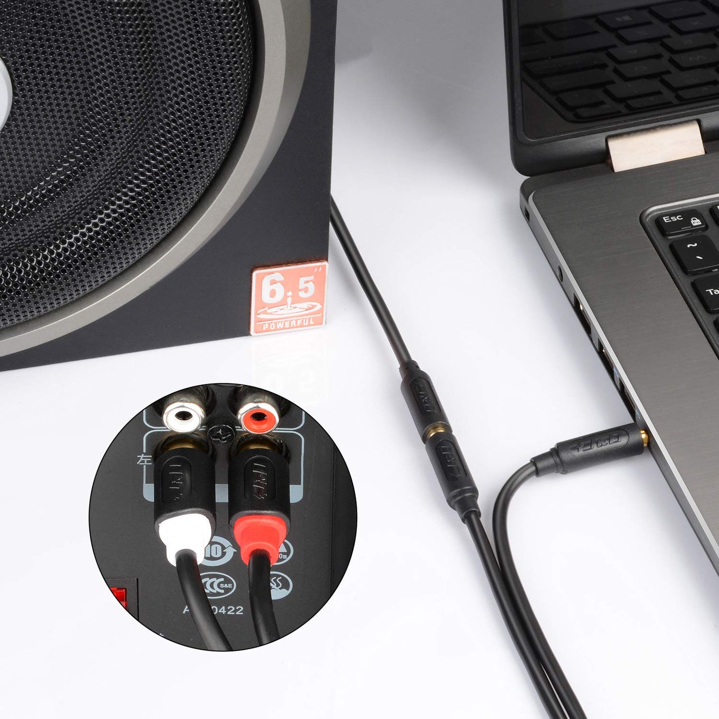 J&D 3.5mm to RCA Stereo Audio Cable, Gold Plated Audiowave Series RCA Male to 3.5mm Female Y Splitter Cable for Smartphones, Tablets, Home Theater, 3