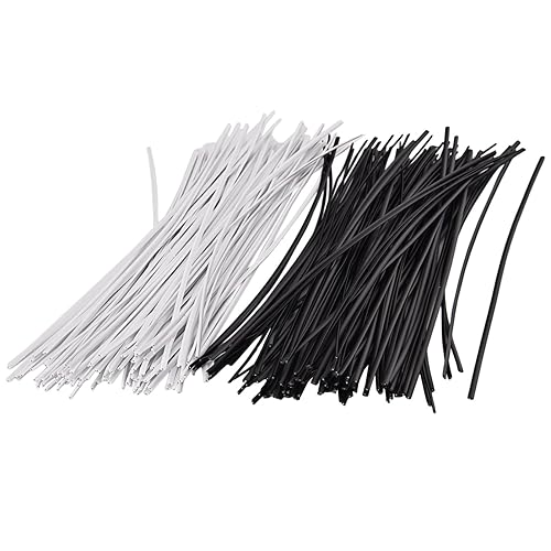 Sunmns 200 Piece Metallic Twist Cable Cord Wire Ties Reusable Fastening (6 Inch, Black and White)