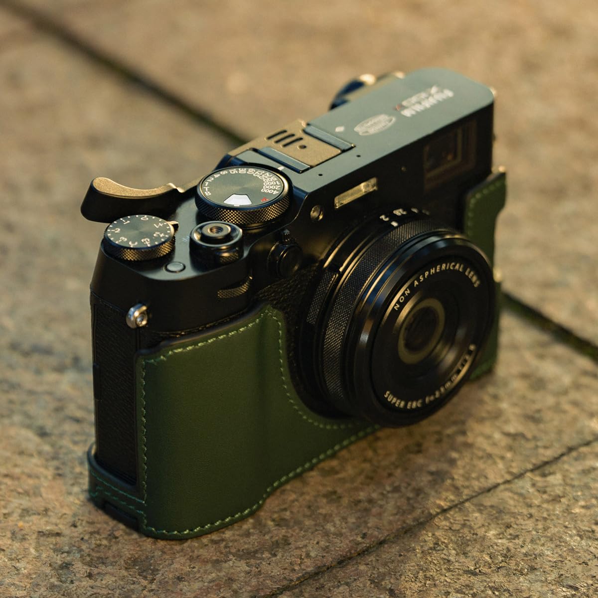 Tilta Leather Camera Case Compatible with Fujifilm X100VI (Green) | Integrated Hand Grip | Bottom Protection | Small Flap for Battery Access |