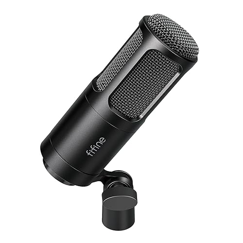 FIFINE XLR Dynamic Microphone, Vocal Podcast Microphone with Cardioid Pattern, Studio Metal Mic for Streaming Voice-Over Dubbing Video Recording