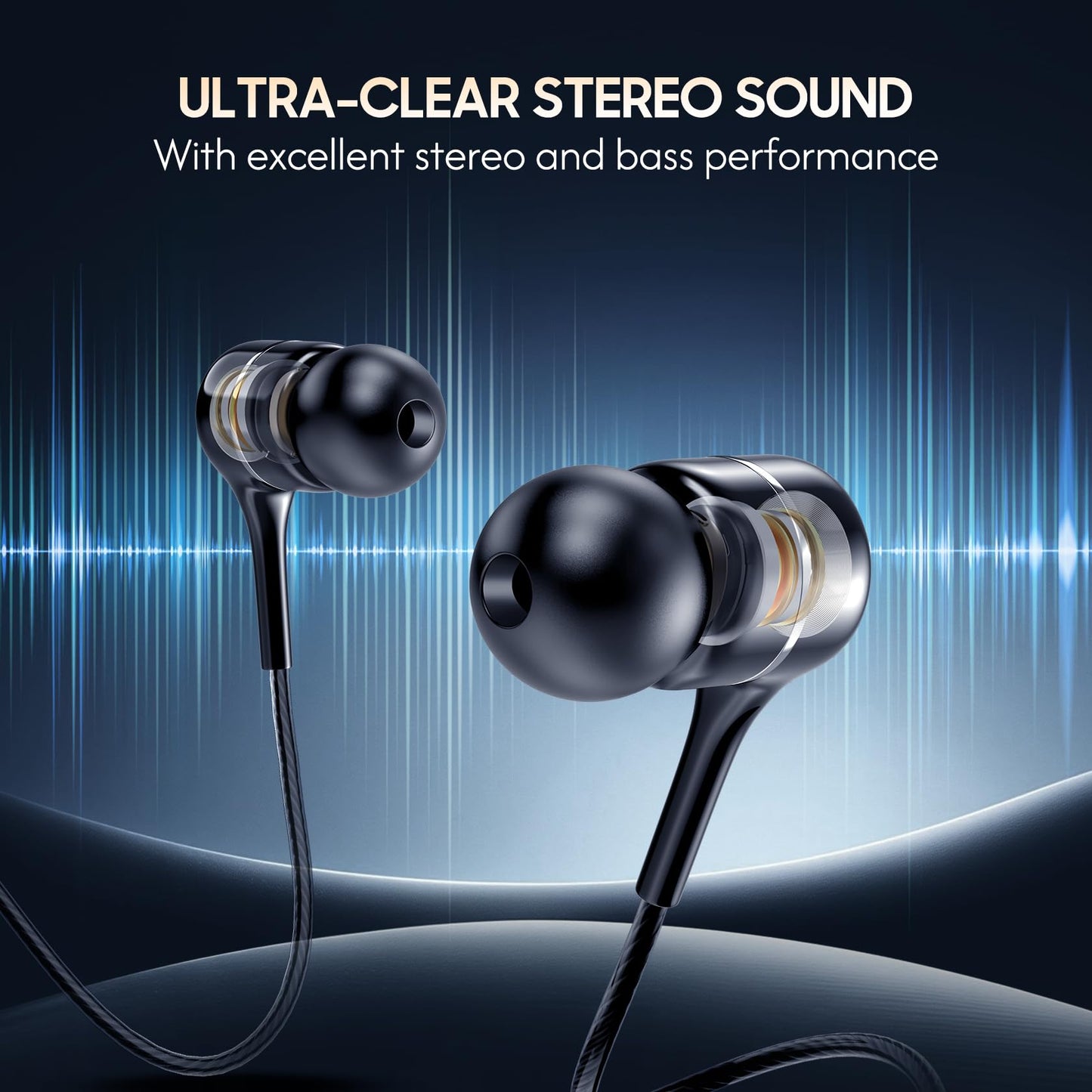 LWZCAM Earbuds Earphones with Microphone, 5 Pack Wired Heavy Bass Headphones, Earphone with Noise Isolating, Fits 3.5mm Interface for iPad, Desktop