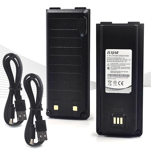 ROWSHEP (2-Pack) High Capacity 2600mAh 7.4V Li-ion Battery with USB-C Charging Port Compatible with UV-25 UV-25 Pro Max AR-25R Walkie Talkie, Replaces