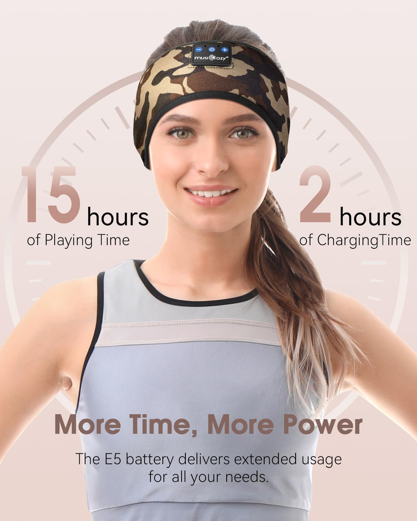 MUSICOZY Sleep Headphones Bluetooth 5.4 Headband, Sports Wireless Earphones Sweat Resistant Earbuds Sleeping Headphone with Ultra-Thin HD Stereo…