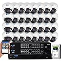 GW Security 32 Channel 4K NVR 8MP AI Human & Vehicle Detection Security Camera System with 32 UHD 4K 2160P Microphone PoE Outdoor/Indoor Weatherproof