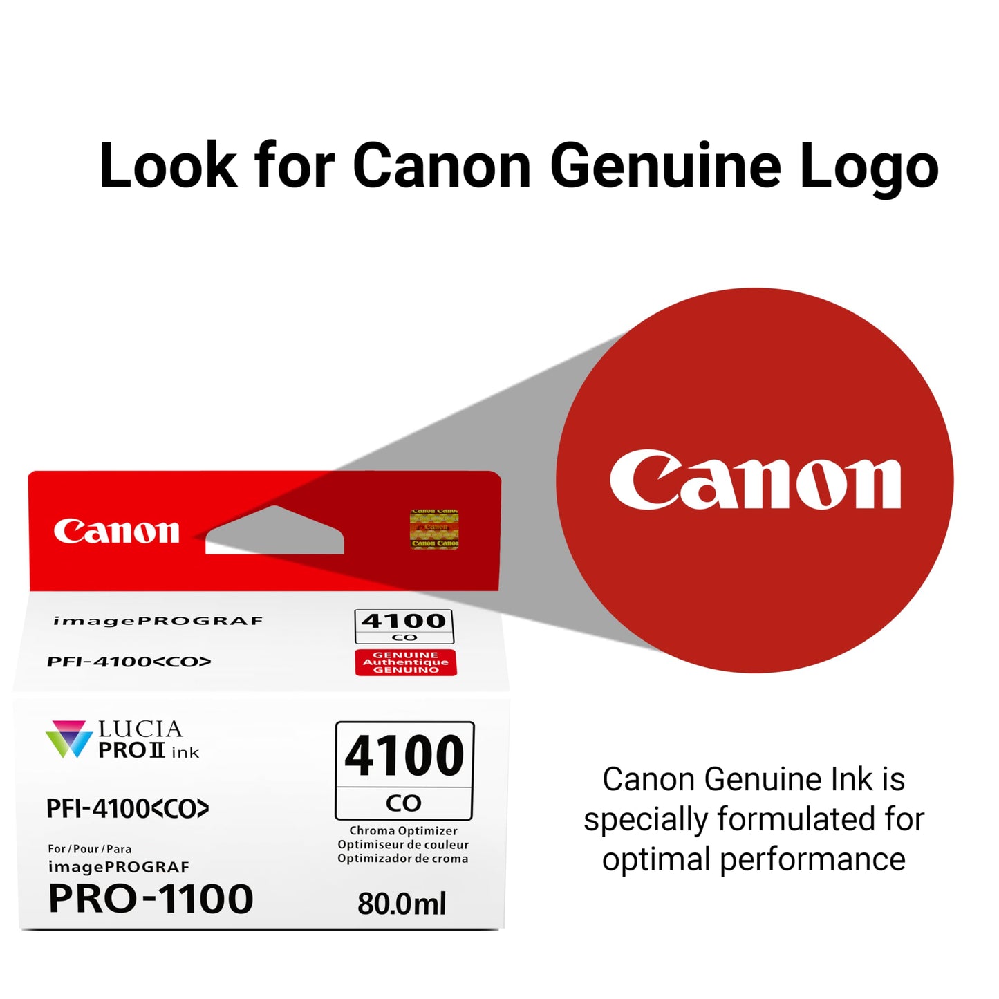 Canon PFI-4100 Genuine Chroma Optimizer Ink Tank, Compatible with imagePROGRAF PRO-1100 Printers