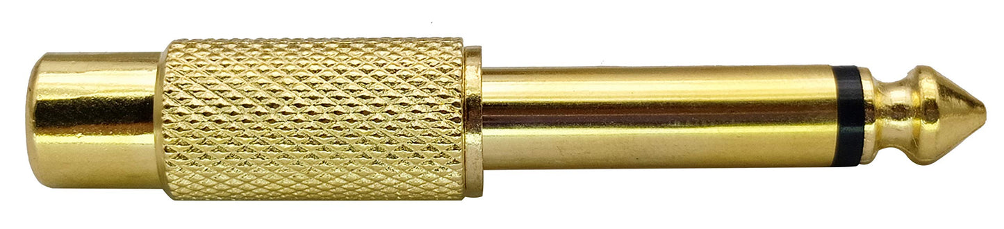 AAOTOKK RCA to 1/4 Adapter, Gold Plated Male to Female, 6.35mm TS Jack to RCA Audio Connector, 5 Pack