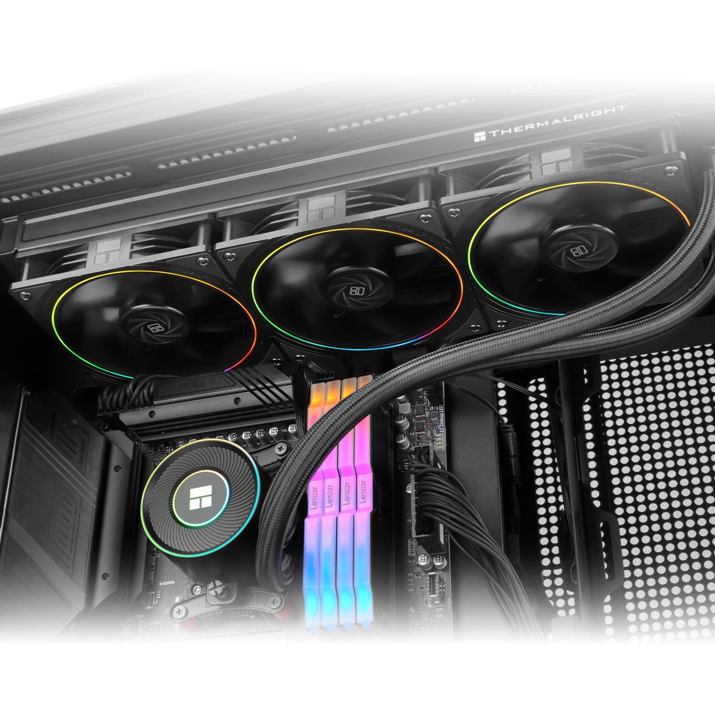 Thermalright Aqua Elite 360 V5 ARGB Black AIO CPU Cooler, ARGB PWM Cooler Fans with 2000RPM, for Intel Lga1150/1151/1155/1156/1200/1700/1851, AMD