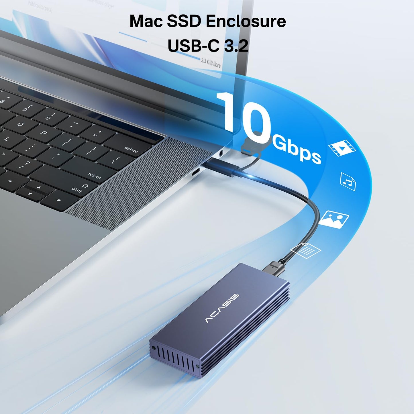 ACASIS USB C 3.2 SSD Enclosure for Apple SSD 12+16 PIN MacBook Pro,MacBook Air, Mac Pro, iMac from 2013 to 2017 A1465 A1466 A1502 SSD?MacBook SSD