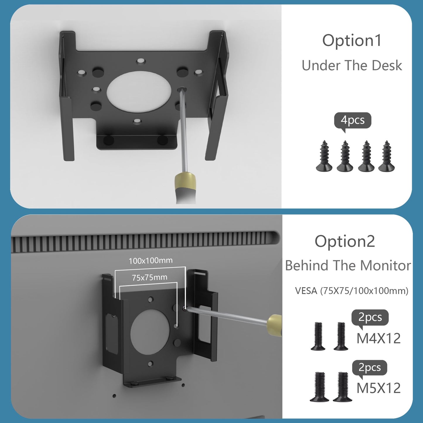 Bylitco Under Desk Mount for Mac Mini M4/M4 Pro | Anti-Theft Metal Bracket with Password Lock & Protective Padding |VESA-Compatible Hidden