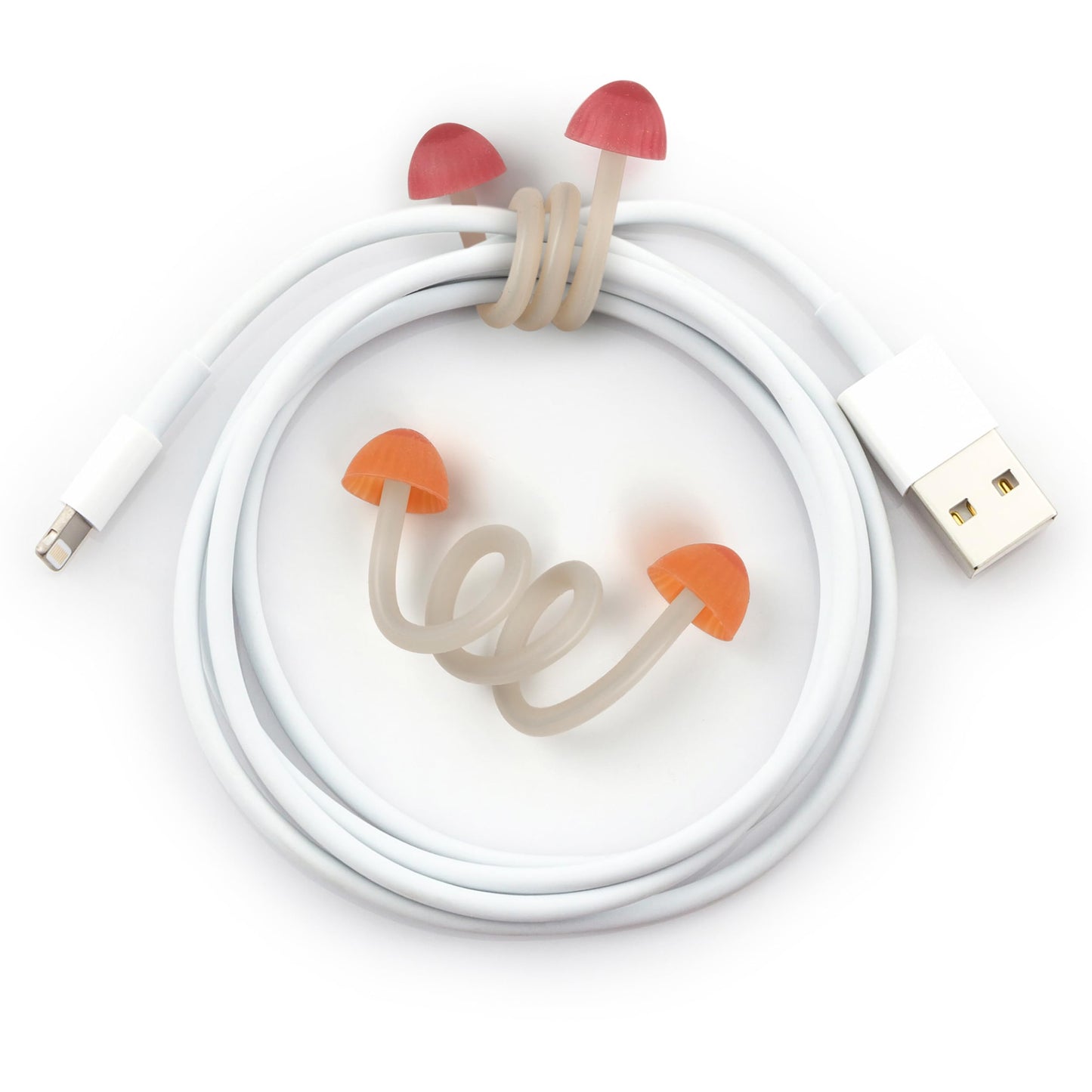 Genuine Fred TRIP WIRES, Mushroom Cable Ties, Set of 2, 4" long, Easily bends for holding and bundling, Multipurpose cord organizer for school, home