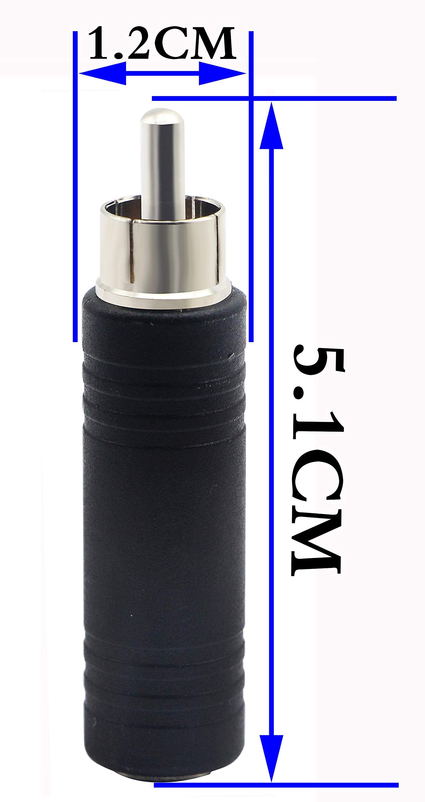 zdyCGTime 6.35mm to RCA Adapter RCA Male Plug to 6.35mm 1/4 Inch Mono Female Audio Mic Plug Adapter Jack Converterr (5 Pack)