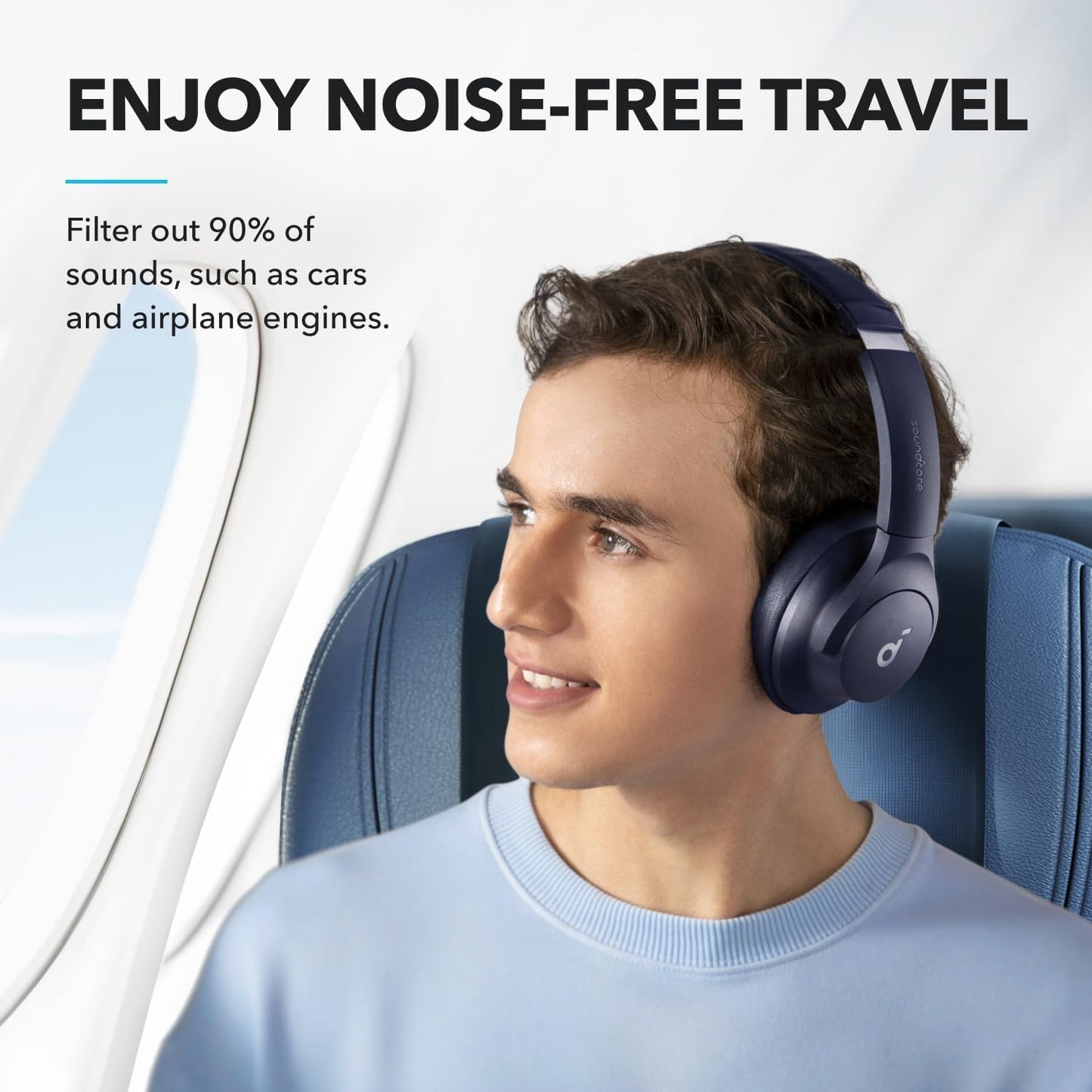 Soundcore by Anker Q20i Hybrid Active Noise Cancelling Headphones, Renewed