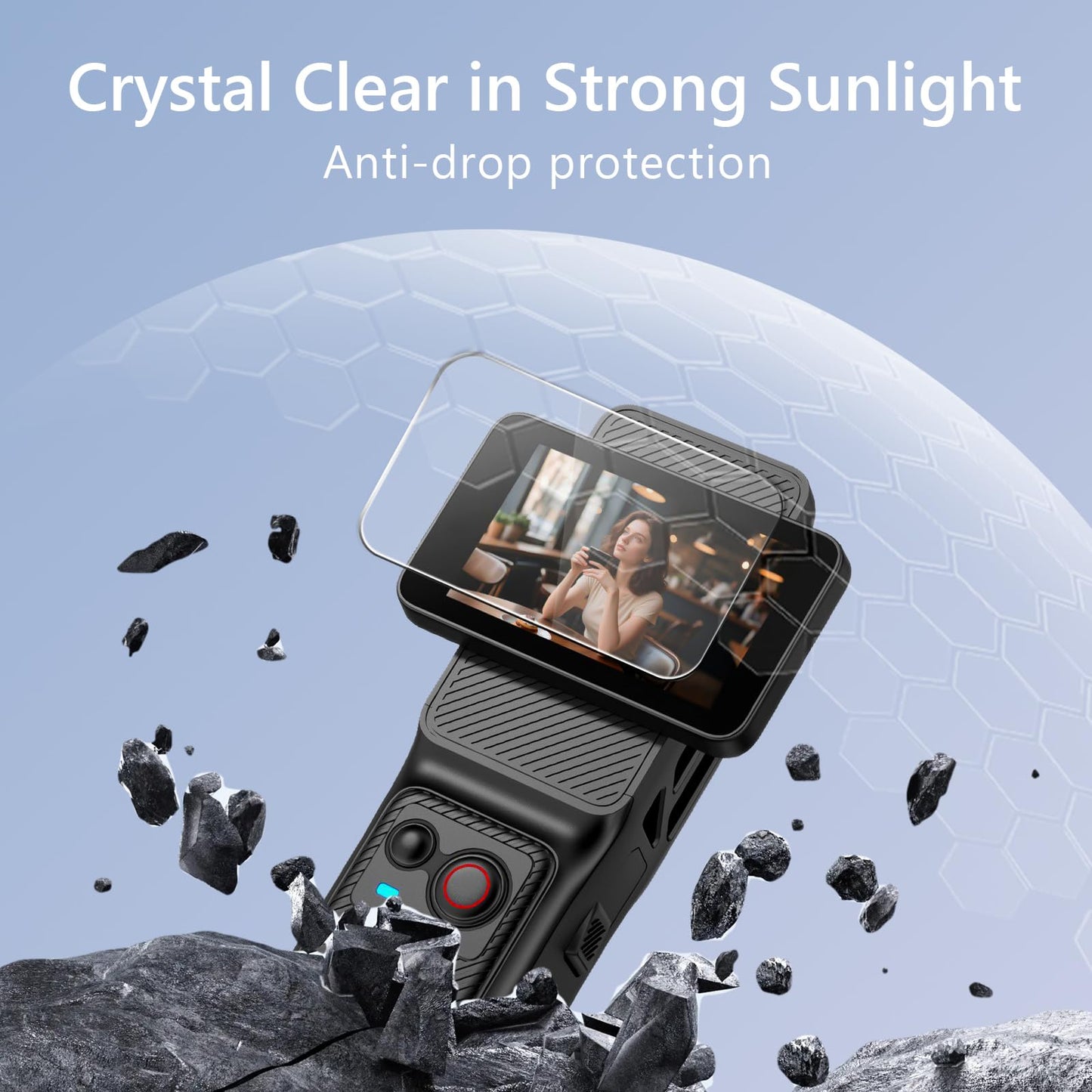 Colorato 2 Pcs Screen Protector Compatible with SJCAM C400, Premium Flexible Soft Film Compatible with SJCAM C400 Handheld Action Camera, Anti-Scratch