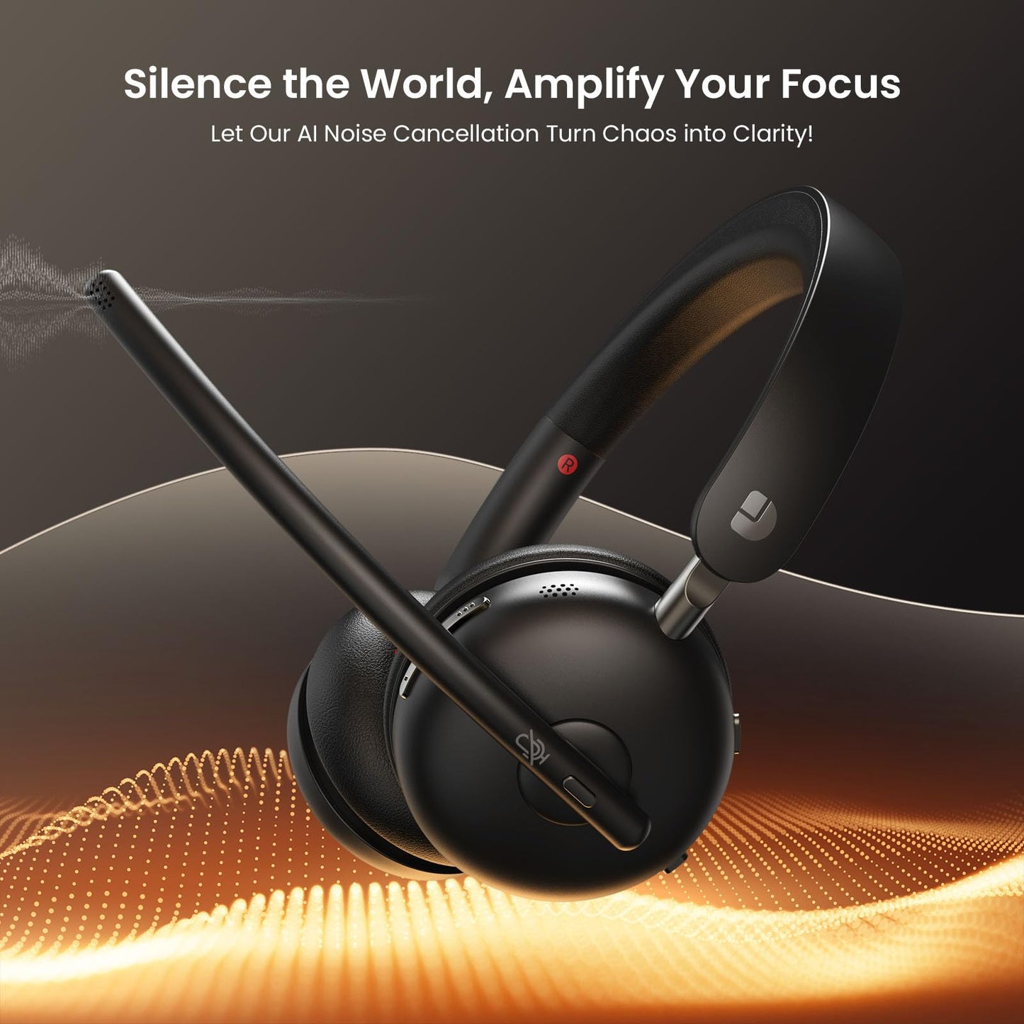 Dytole Wireless Headset with Mic for Work, Bluetooth 5.3 Headset with Noise Cancelling, Wireless Headphones with Mic & USB Dongle, 65H & Mute, Ideal…