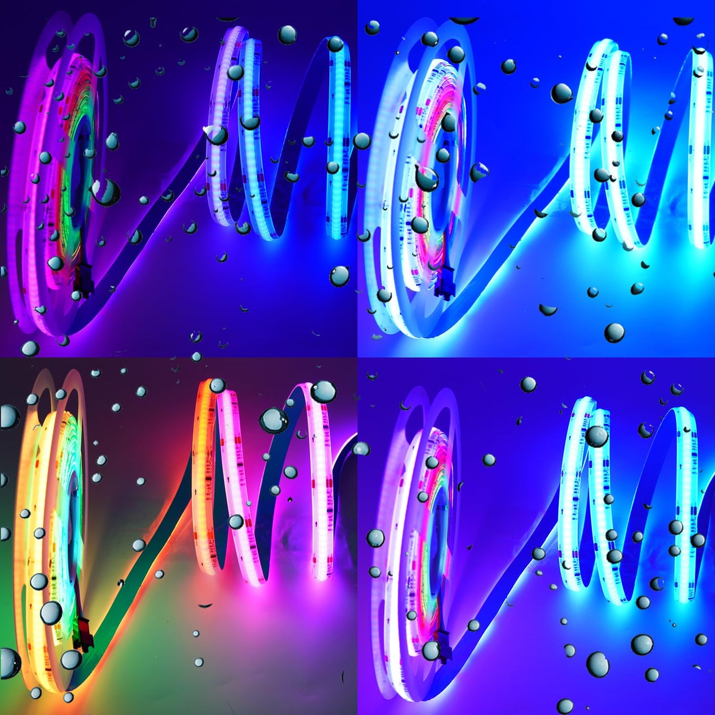 Boarda-Lighting IP65 Waterproof RGB Smart IC COB LED Strip Light Addressable,24V 5M 720 LEDs/m Color Flowing Strip Light Multicolor Flexible Tape