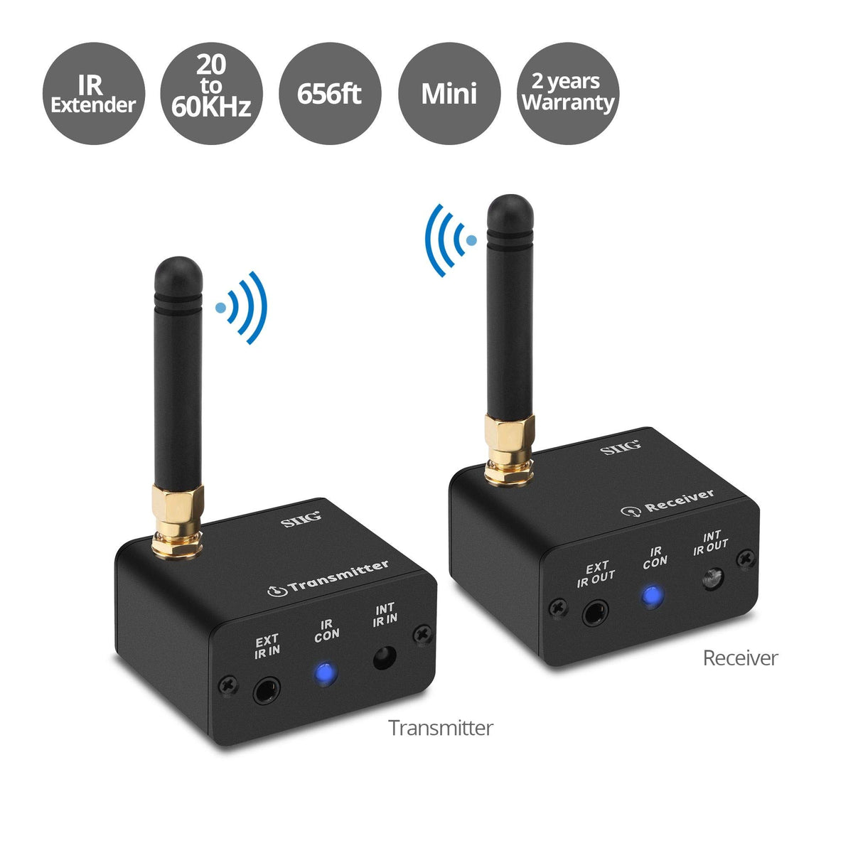 SIIG Wireless IR Remote Control Extender Kit, 656ft, CE-RC0111-S1