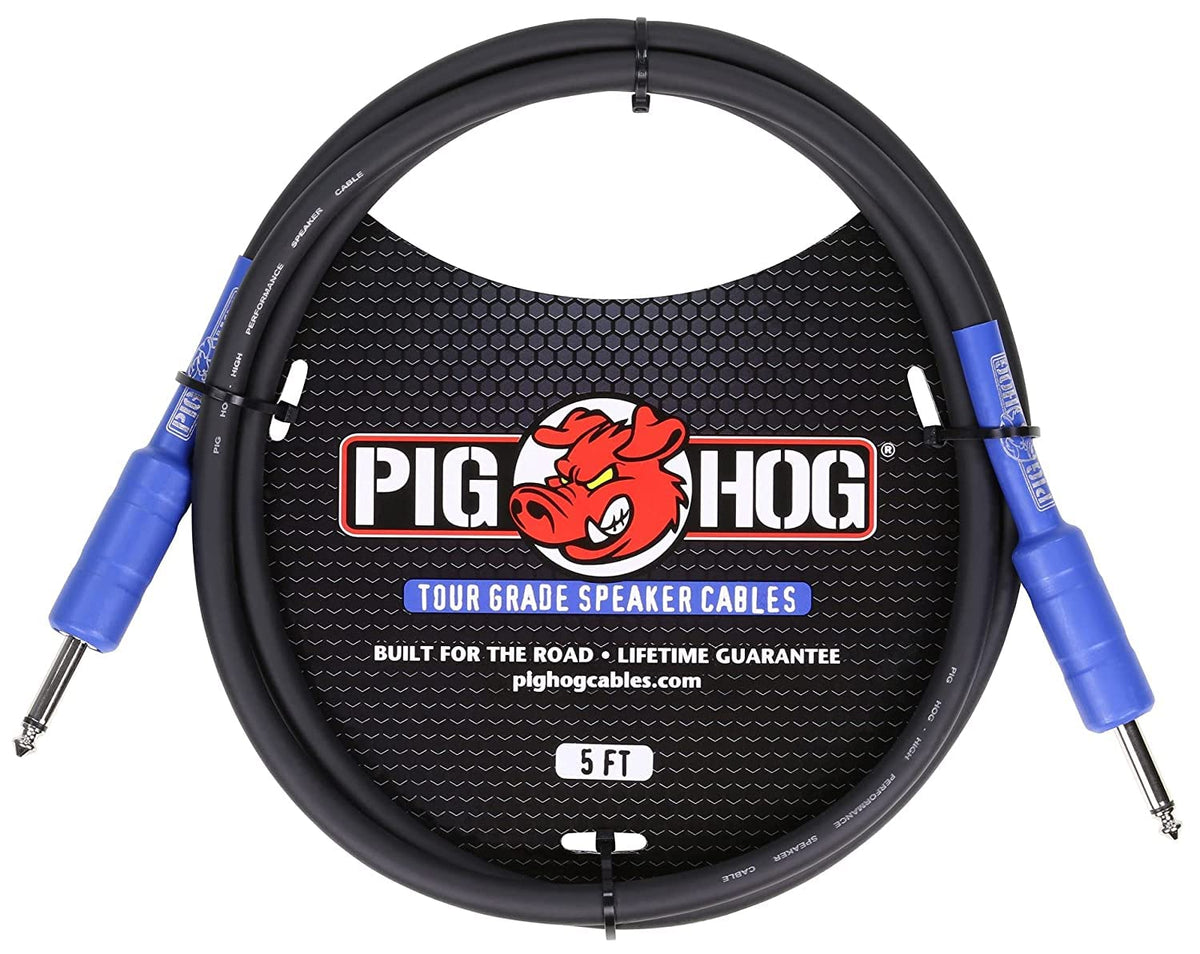 2-Pack Pig Hog PHSC5 8mm Tour Grade Speaker Cable, 5ft