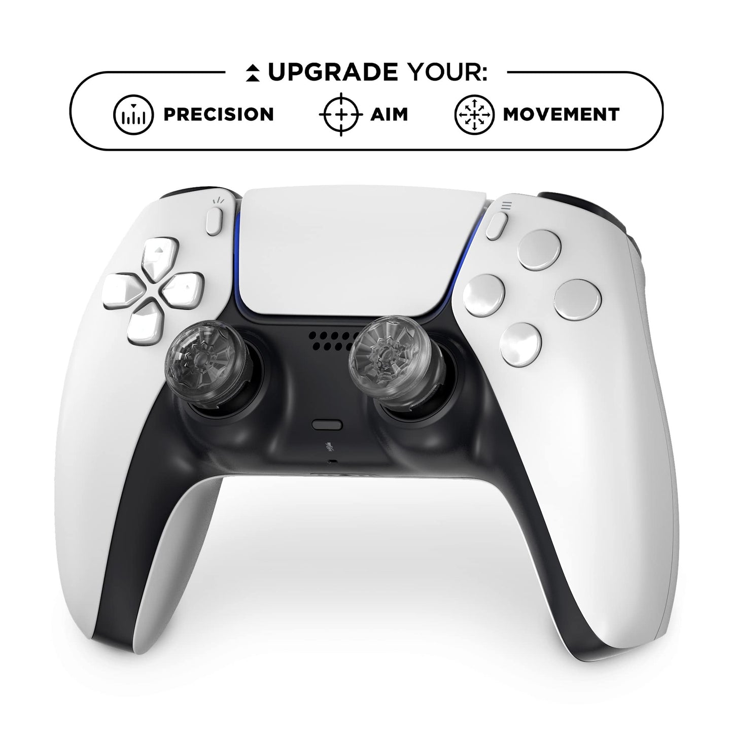 KontrolFreek FPS Freek Galaxy Crystal for PlayStation 4 (PS4) and PlayStation 5 (PS5) Controller | Performance Thumbsticks | 1 High-Rise, 1 Mid-Rise |