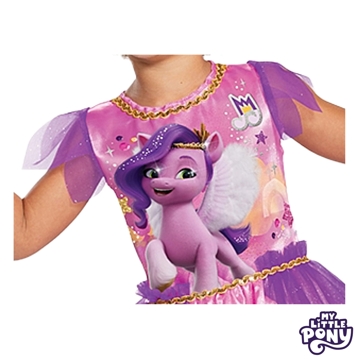 Pipp Petals Costume for Girls, Official My Little Pony Tutu Dress Character Outfit, Kids Size Extra Small (3T-4T)