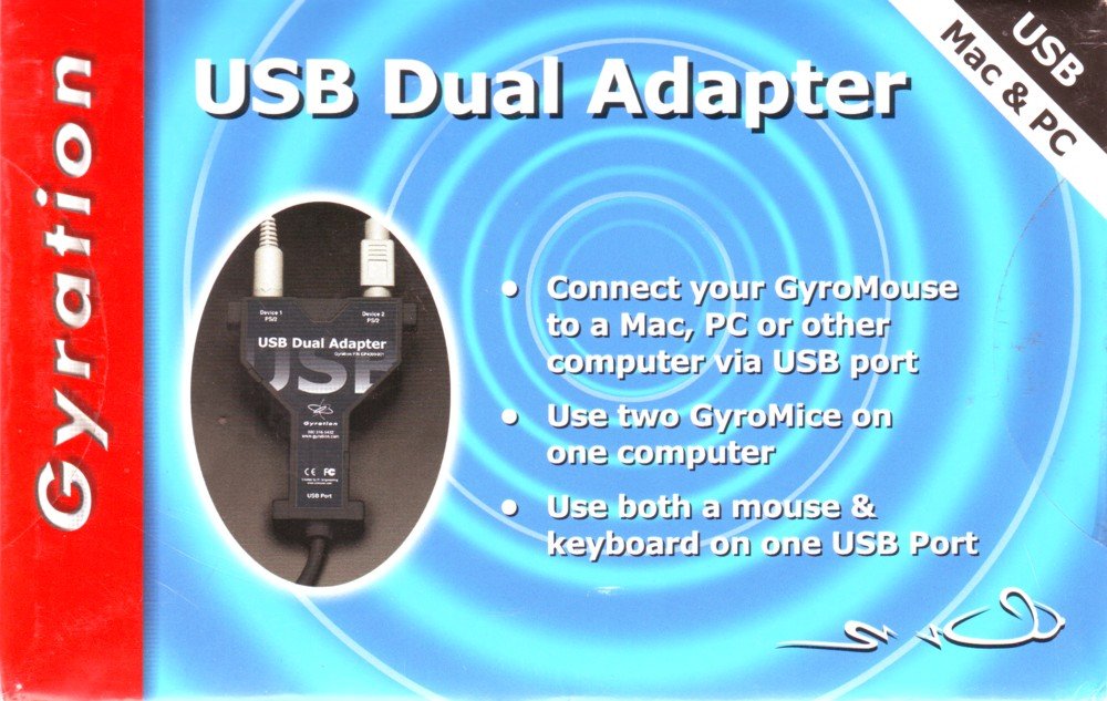 Gyration GyroMouse / GyroMice USB Dual Adapter for PC and Mac