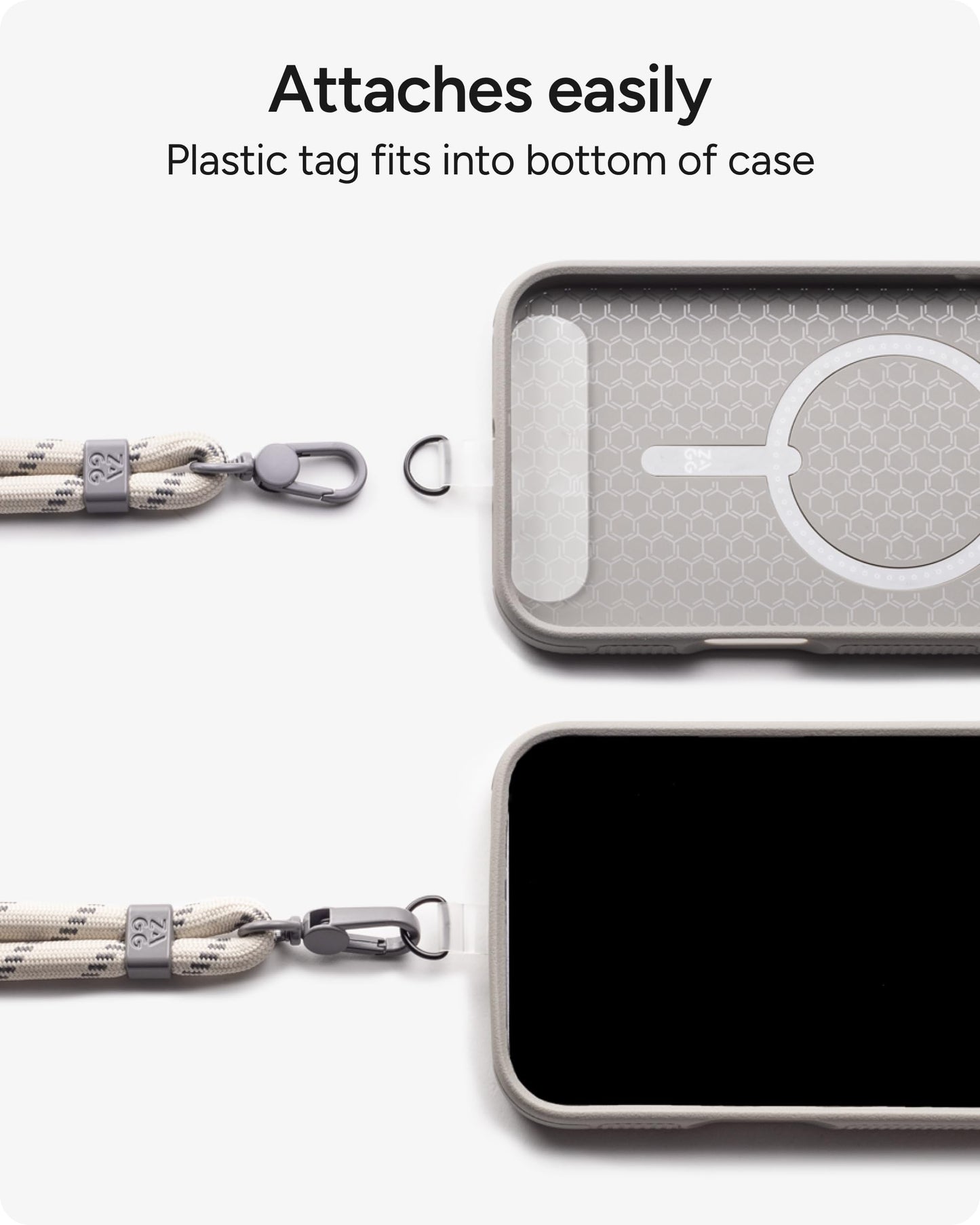 ZAGG Crossbody Lanyard for Phone Cases with Lanyard Attach Points - Adjustable Durable Nylon Strap with Tear-Proof Tab - Comfortable Hands-Free Carry