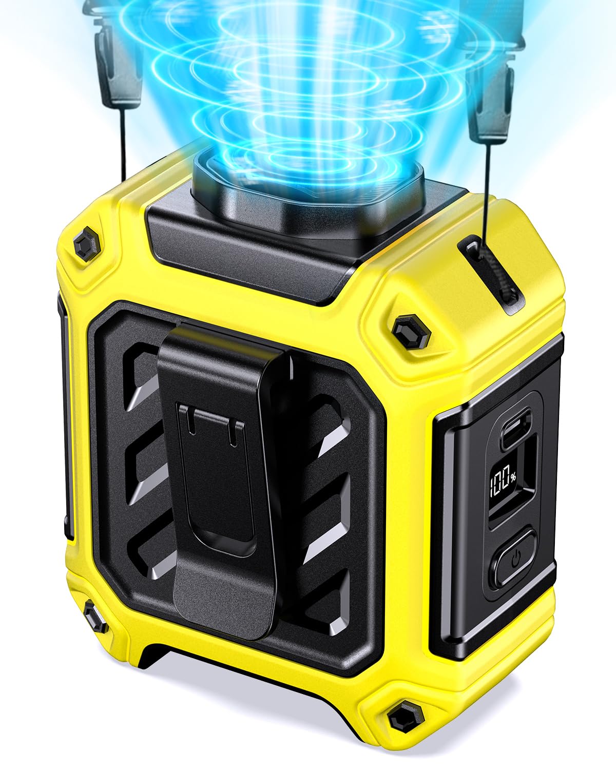 ODDDOTTT 2025 AI Portable Waist Fan 10000 mAh Rechargeable with LED Display & 40H Runtime,5 Speed 16000RPM Cooling Personal Clip Fan,35ft/s Wind Speed