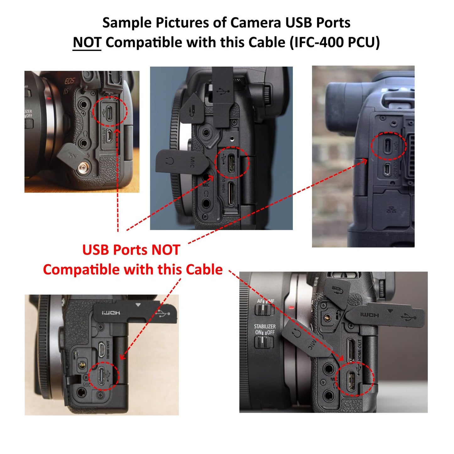 Camera IFC-400PCU USB Data / File Transfer Cable for Canon Rebel EOS T1i T2i T3 T3i T4i T5 T5i T6 T6i T6s T7i, Select PowerShot & Vixia Camcorders