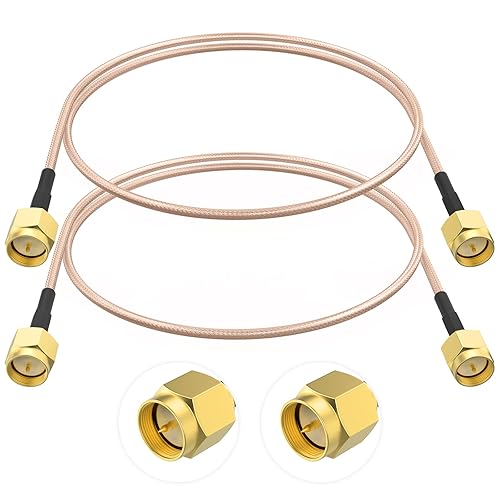 SDTC Tech 2pcs SMA Male to SMA Male Coaxial Cable Antenna Extender Cable Adapter RG316 Coax Jumper Connector(20 inches)