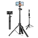 JOILCAN Tripod for iPhone & Camera, 64" Selfie Stick with 360° Ball Head Remote & Phone Holder, Extendable Portable Phone Tripod Stand for Travel Vlog