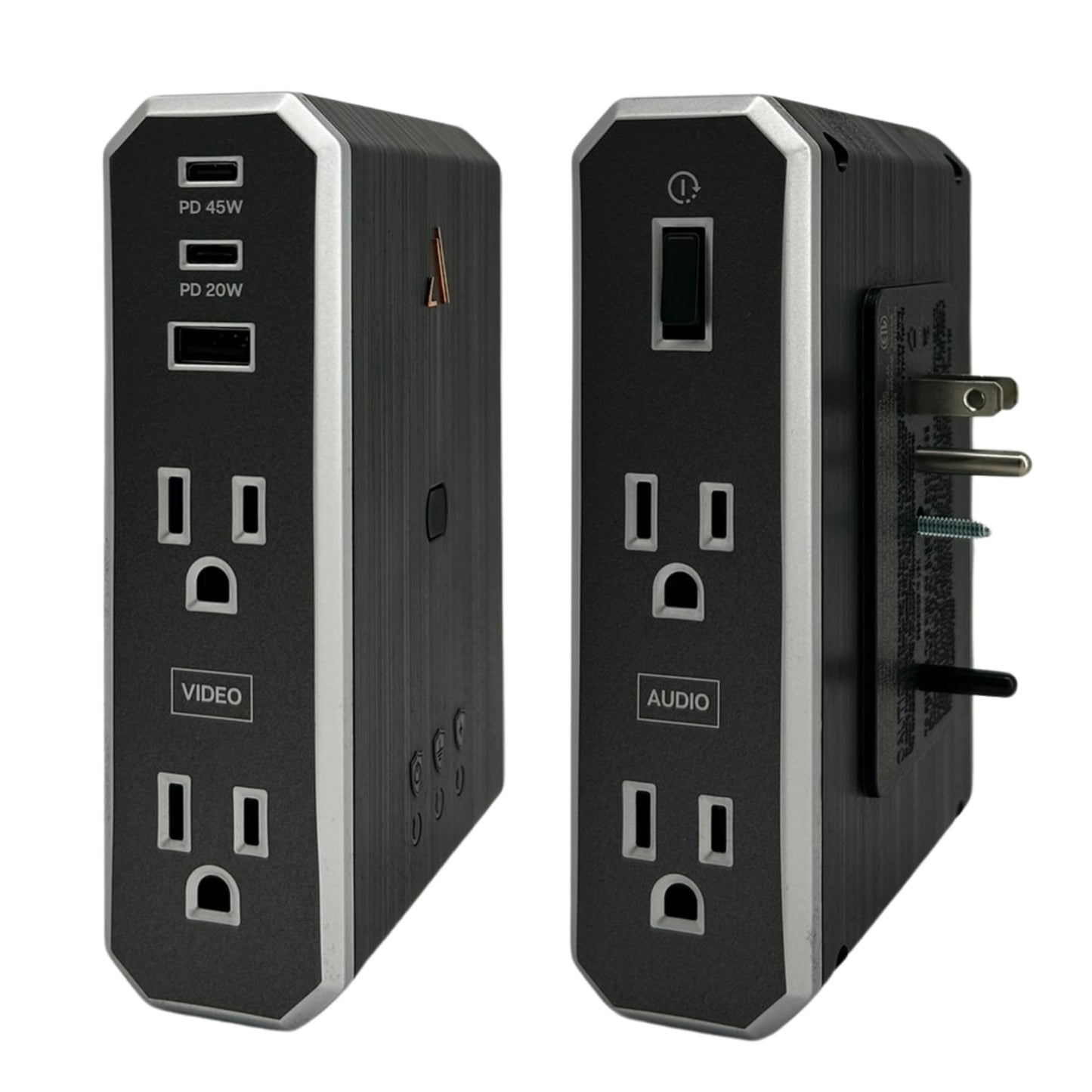 Austere VII Series, Wall Power 4 Outlet Surge Protector, 3500 Joules, Isolated EMI/RFI Filtering, 2 USB-C 45W & 20W Fast Chargers, 1 USB-A 2.4 amps