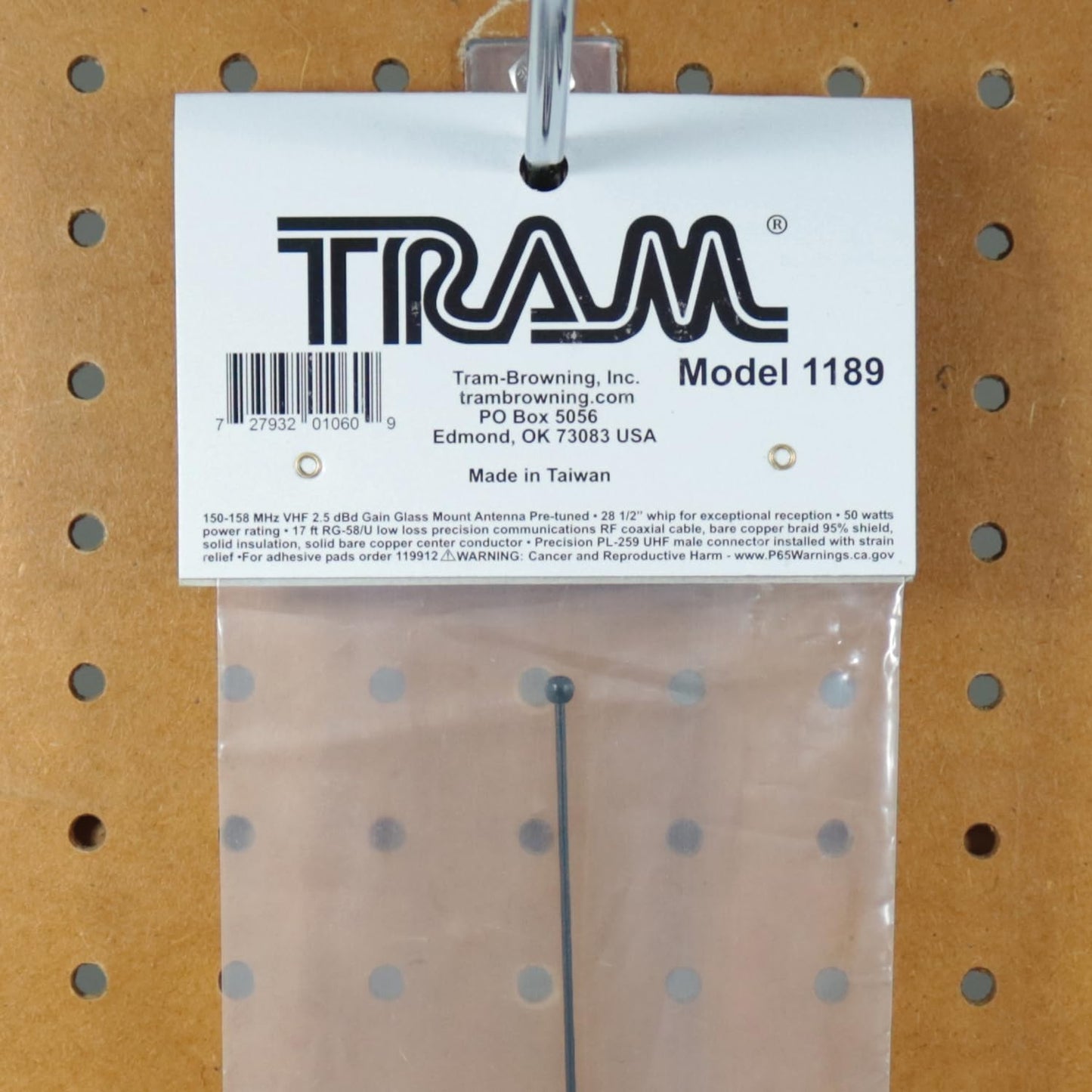 Tram® 50-Watt Pretuned 150 MHz to 158 MHz VHF Radio Antenna Kit with Glass Mount and Cable