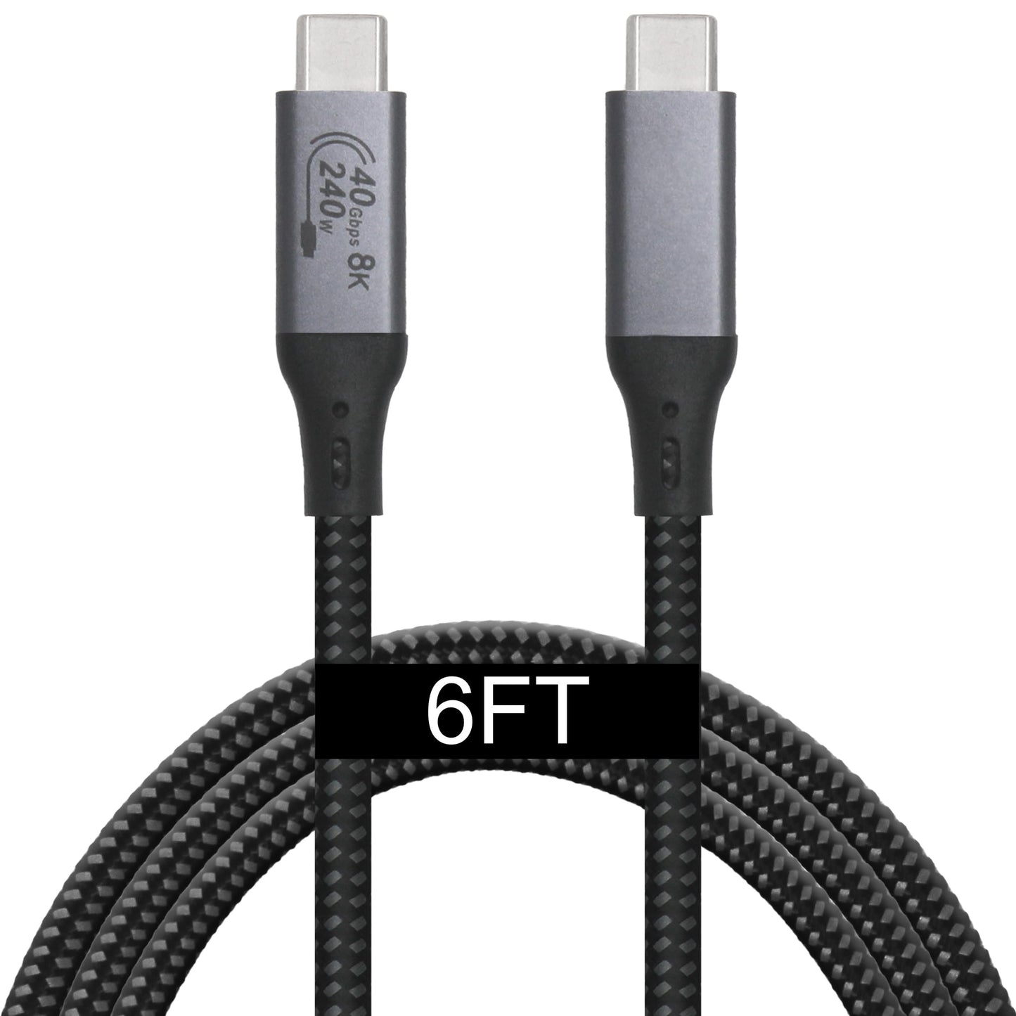 Vebner 6-Foot USB4 Cable Compatible with Thunderbolt 3, Thunderbolt 4 and USB-C - Supports 8K HD Display, 40gbps Data Transfer, 240W Charging
