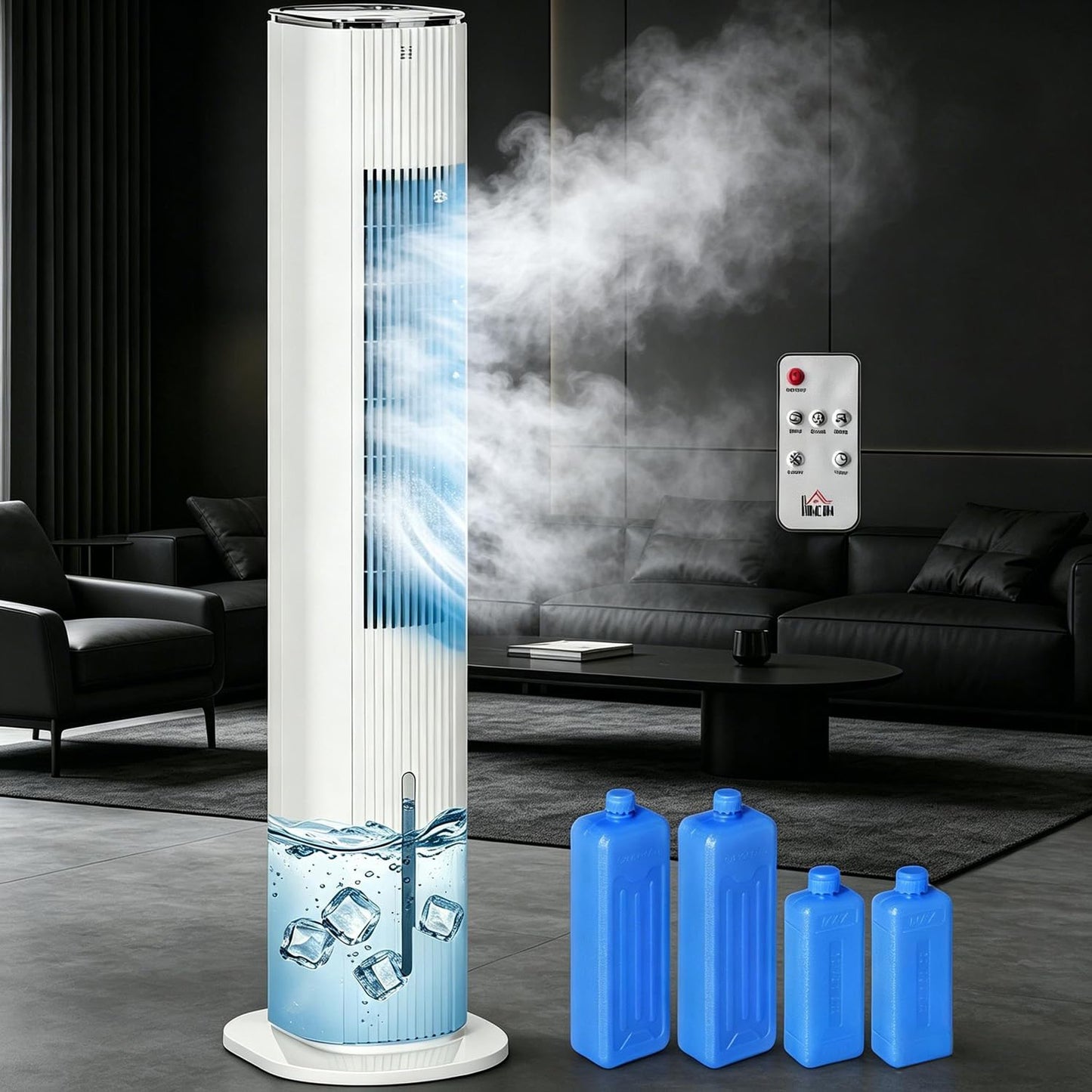 42" Evaporative Air Cooler & Humidifier Tower Fan, White