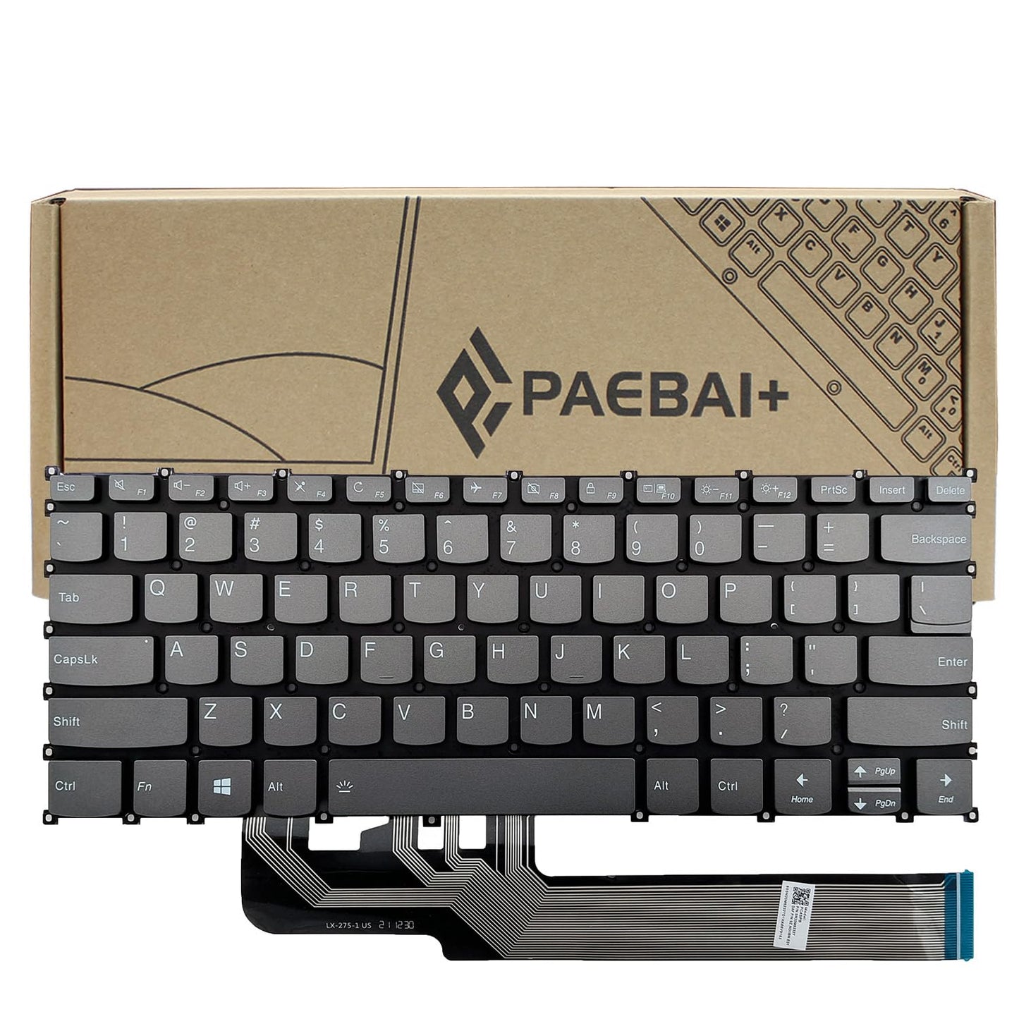 PAEBAI+ Replaccment Laptop Keyboard Backlit for Lenovo IdeaPad S540-14, YOGA 340-13, AIR 14 2019 US Layout Grey