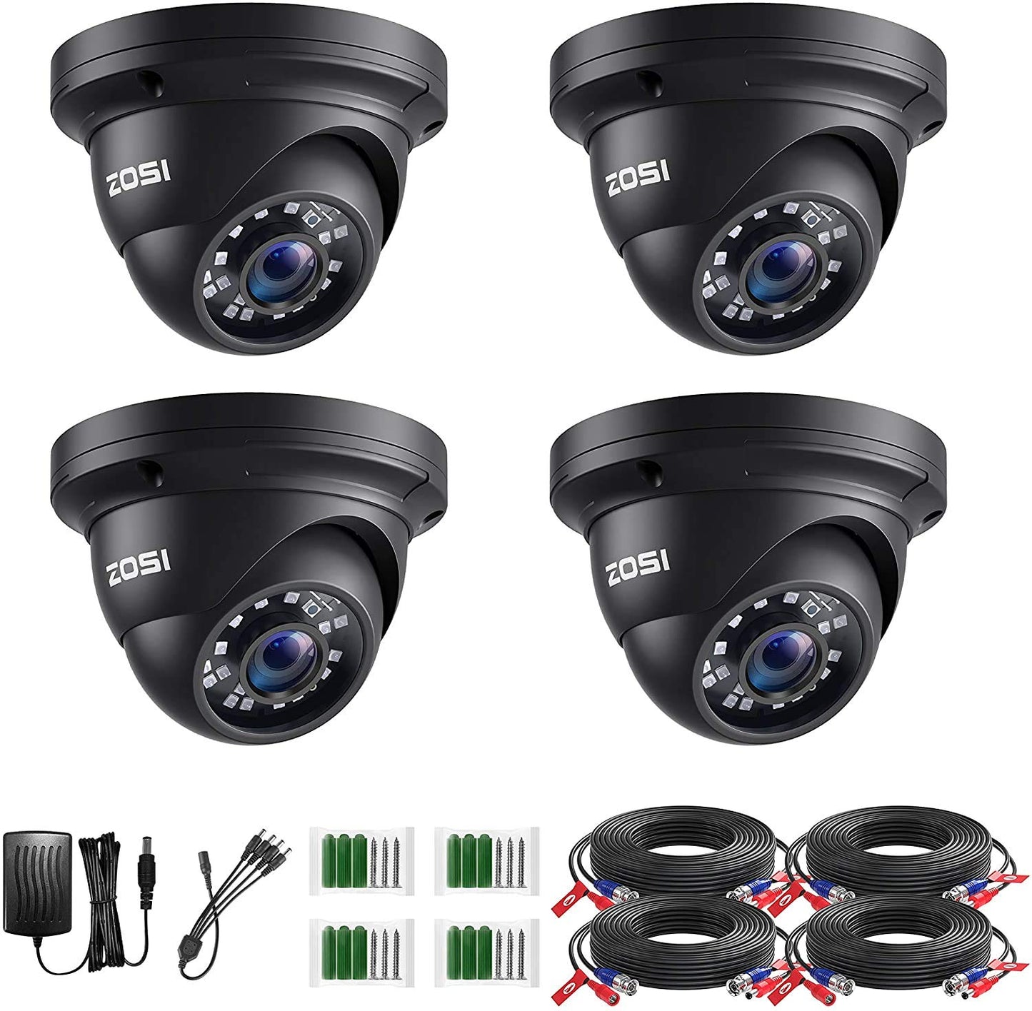 ZOSI 4 Pack 1080P 2.0MP 1920TVL HD-TVI Security Cameras Outdoor Indoor Surveillance Camera for 720P/1080N/1080P/5MP Lite/5MP/8MP 4K HD-TVI AHD CVI