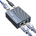 Gigabit Ethernet Splitter 1 to 2,1000Mbps High Speed Internet,RJ45,LAN,Cable,Cat5/6/7/8,Port Splitter 1 in 2 Out,Ethernet Network LAN Switch 2 Port