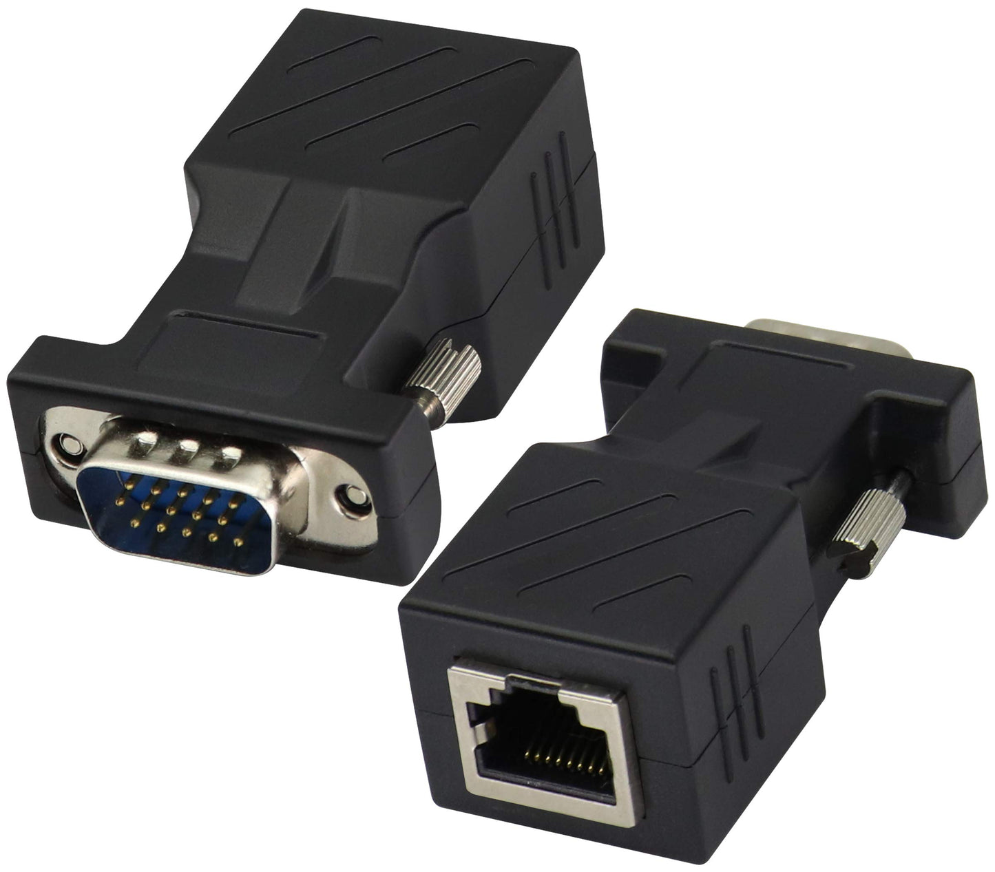 AAOTOKK VGA to RJ45 Adapter,RJ45 Female to VGA 15-Pin Male Port Cat5 Cat6 Cat7 Ethernet Support 720P, 1080I, 1080P Video Transmission for Multimedia