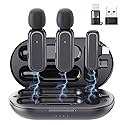 voijump 2 Pcs Wireless Lavalier Microphone for iPhone iPad Android PC, Mini Microphone with Charging Case 8H, USB-C Clip-On Mics for Vlogging, TikTok